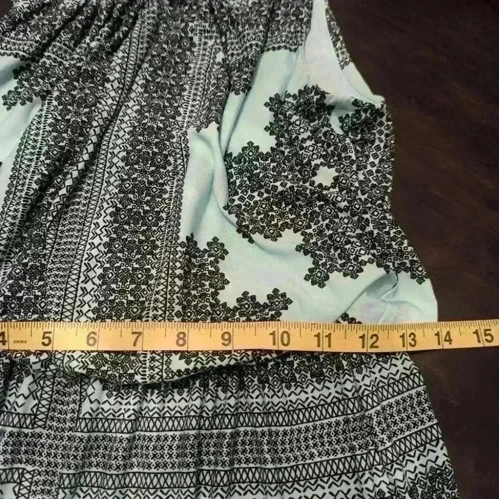 Women's Cleo Sleeveless Green Geometric Maxi Dress - size 4 like new - Picture 6 of 6